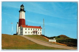 1959 Montauk Point Lighthouse Scene New York City NY US Coast Guard Postcard