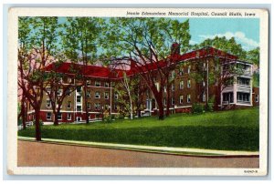c1920 Jennie Edmundson Memorial Hospital Ground Council Bluffs Iowa IA Postcard