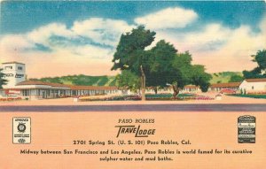 Paso Robles California Travelodge roadside Colorpicture 1940s Postcard 21-4412