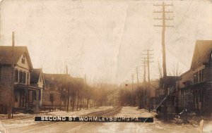 Wormleysburg Pennsylvania Second Street Real Photo Vintage Postcard AA9172