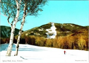 Stowe VT Vermont SPRUCE PEAK~SMUGGLERS' NOTCH SKI AREA Skier 4X6 Skiing Postcard