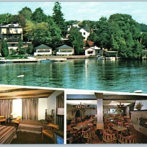 c1960s Gananoque, Ontario Motel Resort Fishing Restaurant Oversized Postcard 3R