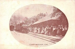 Railroad Depot CAMP MEEKER, CA Steam Train & Station c1910s Vintage Postcard