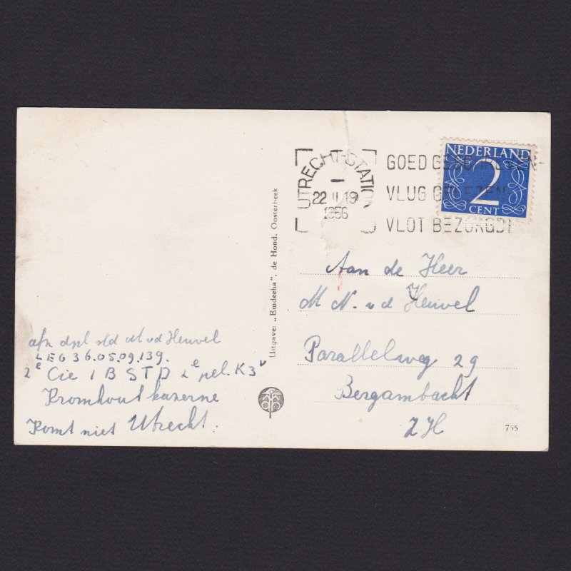 NETHERLANDS, Postcard, Utrecht, Guard building, Kromhout barracks, Used