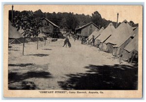 1918 Tents at Company Street Camp Hancock Augusta GA Posted Antique Postcard 