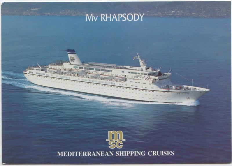 Mv Rhapsody, Mediterranean Shipping Cruises, Postcard