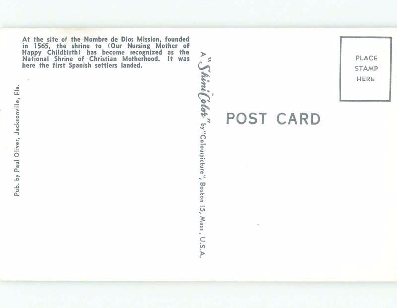 Unused Pre-1980 SPANISH SHRINE St. Augustine Florida FL E7277