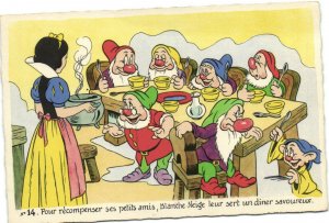 PC DISNEY, SNOW WHITE AND THE SEVEN DWARFS, Vintage Postcard (b35800)