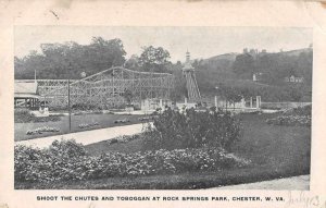 Chester West Virginia Rock Springs Park Tobagan Slide Vintage Postcard AA6706
