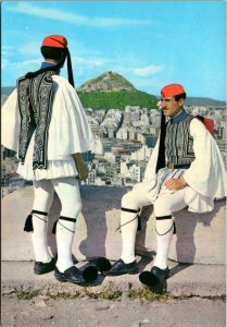 Greece Athens Men In Greek Costumes