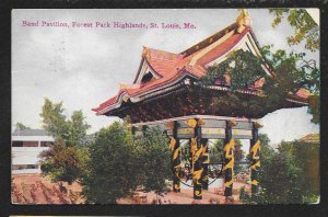 Asian Band Pavilion Forest Park Highlands St Louis MO Used c1911