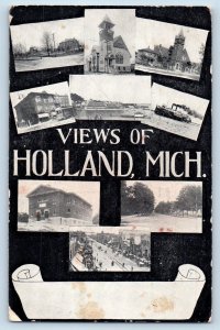 Holland Michigan MI Postcard Landmarks Buildings  Steamships Views 1918 Antique