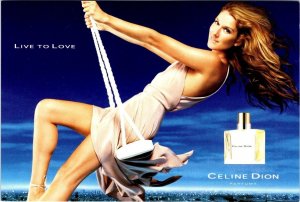 Perfume Advertising  CELINE DION PARFUM & SAMPLE Live To Love  4X6 Postcard