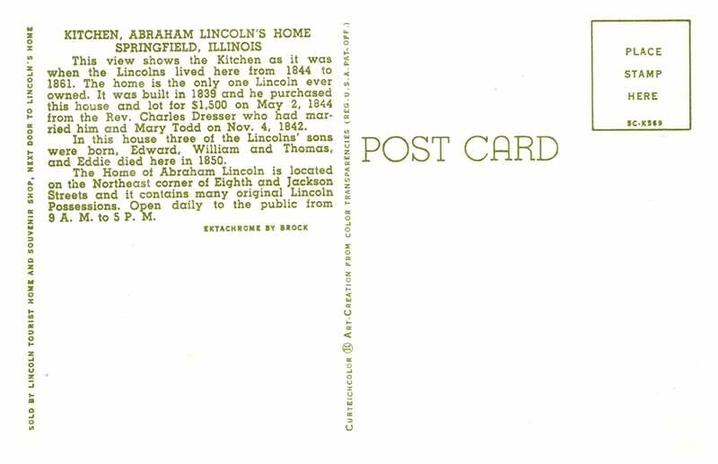 Postcard HOUSE SCENE Springfield Illinois IL AP0958