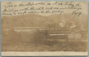 BERNARDSVILLE NJ STEEL WORKS FACTORY ANTIQUE REAL PHOTO POSTCARD RPPC