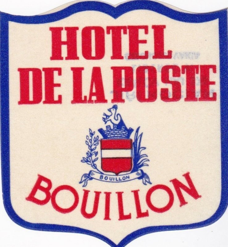 France Bouillon Hotel De La Poste Vintage Luggage Label sk1039 ...