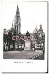 Old Postcard Place Verte Antwerp