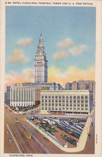 Hotel Cleveland Terminal Tower And U S Post Office Cleveland Ohio