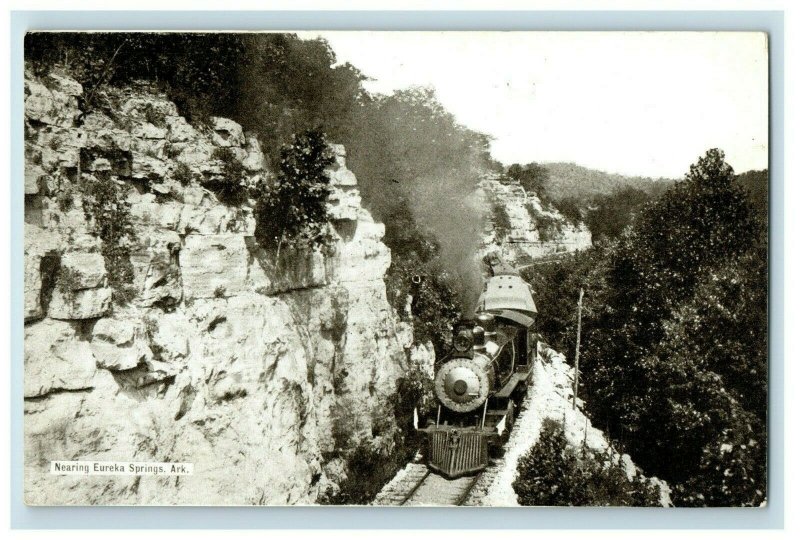 C. 1910 Steam Train Mountain Eureka Springs Arkansas Scene Vintage Postcard P144