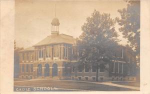 E19/ Cadiz Ohio Real Photo RPPC Postcard 1907 Harrison County School Buildings