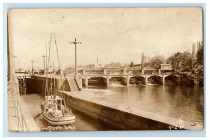 Government Locks Seattle WA Washington Real Photo RPPC Postcard (AC6)