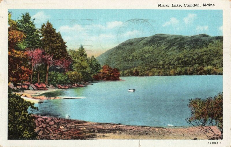 Postcard Mirror Lake Camden Maine