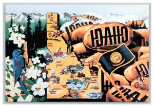 Idaho Map Postcard Continental Size c2003 Postmark
