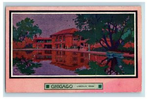 C.1920 Art Deco FAB Chicago Lincoln Park Postcard P166 