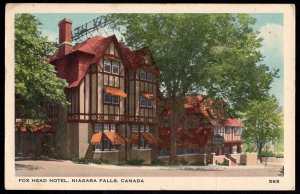Ontario NIAGARA FALLS Fox Head Hotel pm1953 White Border