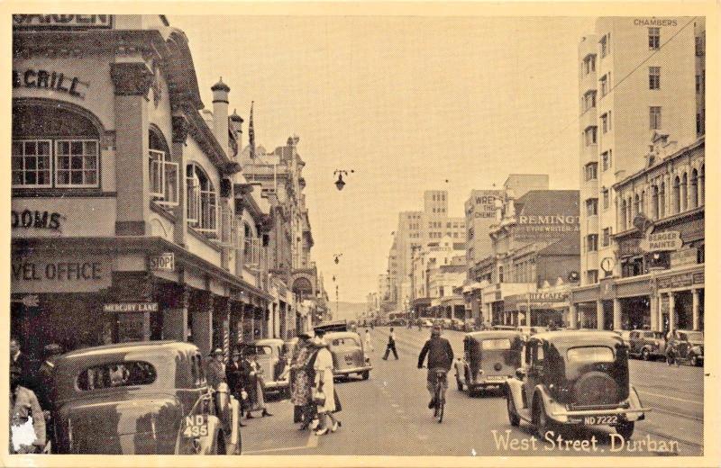 DURBAN SOUTH AFRICA~LOT OF 4 NEWMAN POSTCARDS-PARADE-WEST ST-AERIAL-AMPHITHEATRE 