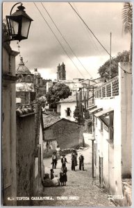 Tipica Callejuela Taxco Gro Mexico Real Pathway Village Photo RPPC Postcard