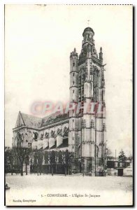 Postcard Compiegne Old Church St Jacques