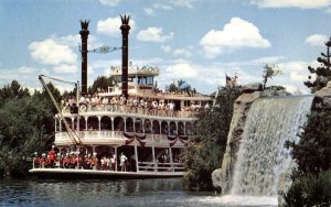 DISNEYLAND Steamboat MARK TWAIN Frontierland Anaheim, CA c1950s Vintage Postcard