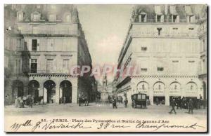 Old Postcard Paris Place des Pyramids and statue of Jeanne d & # 39arc