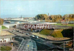 Modern Postcard Strasbourg Bridge of Europe on the Rhine and the Porte de Fra...