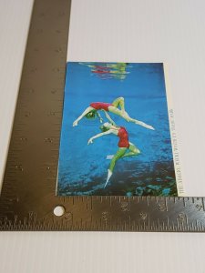 Postcard Florida Mermaid performers water ballet Wekki Wachee Two Sided   433
