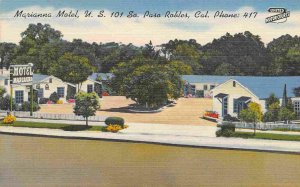 Marianna Motel US 101 Highway South Paso Robles California linen postcard