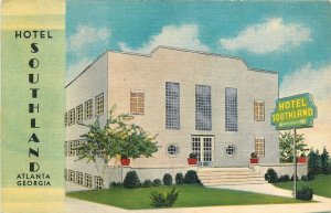 Atlanta Georgia Hotel Southland roadside occupation 1940s Postcard 24-9222