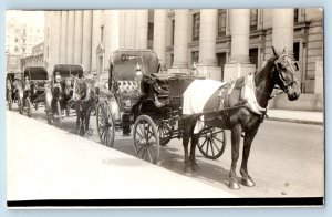 Montreal Quebec Canada Postcard Mount Royal Park Carriages c1950's RPPC Photo