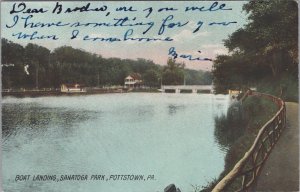 Postcard Boat Landing Sanatoga Park Pottstown PA