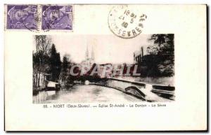 Old Postcard Niort Deux Sevres Eglise St Andre Le Donjon The Sevre