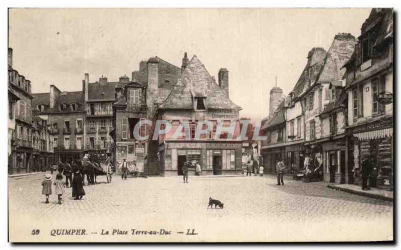 Old Postcard Quimper Place Earth Duke