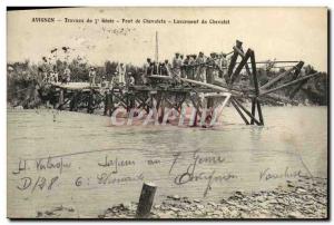 Old Postcard Army 7th of Avignon Construction Genie Lanceent the Easel