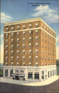 Bridgeton NJ The Cumberland Hotel Vintage Linen Postcard