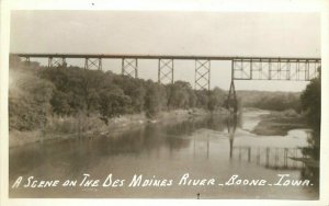 Boone Iowa Des Moines River 1940s RPPC Photo Postcard Sene 20-11121