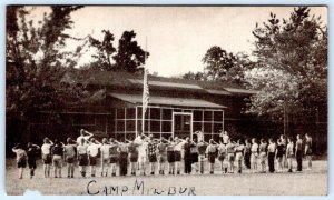 1930-40's CAMP WIL-BUR FOR BOYS PASADENA MARYLAND MD SALUTING THE FLAG POSTCARD