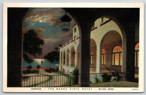 1939 Veranda The Buena Vista Hotel Biloxi Mississippi Attraction Posted Postcard