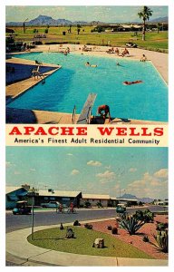 Postcard SWIMMING POOL SCENE Mesa Arizona AZ AS7837