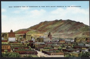 Texas EL PASO Birdseye View of Downtown Mount Franklin in the Background - LINEN