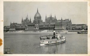 Sailing vessels navigation related postcard Hungary Budapest Danube cruise ship